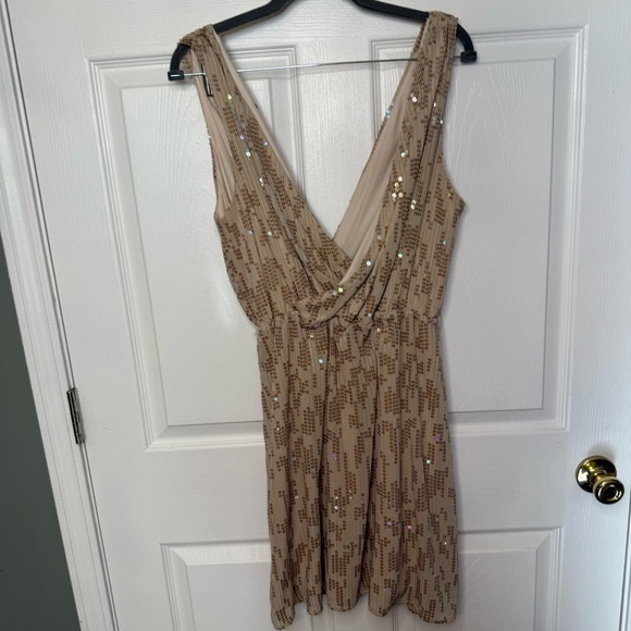 Express Sequin Detailed Dress Sleeveless with Crossover V Neck Size Large GUC - Picture 5 of 6
